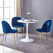 Modern blue dining chair (set of 2) with iron tube golden legs, velvet cushion and comfortable backrest by La Spezia additional picture 16