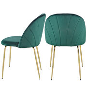 Modern green-black dining chair (set of 2) with iron tube golden legs, velvet cushion and comfortable backrest by La Spezia additional picture 12