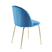 Modern blue haze dining chair (set of 2) with iron tube golden legs, velvet cushion and comfortable backrest by La Spezia additional picture 6