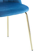 Modern blue haze dining chair (set of 2) with iron tube golden legs, velvet cushion and comfortable backrest by La Spezia additional picture 9