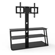 Black multi-function angle and height adjustable tempered glass TV stand by La Spezia additional picture 2