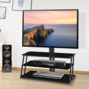 Black multi-function angle and height adjustable tempered glass TV stand by La Spezia additional picture 11