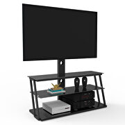 Black multi-function angle and height adjustable tempered glass TV stand by La Spezia additional picture 5