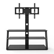 Black multi-function angle and height adjustable tempered glass TV stand by La Spezia additional picture 7