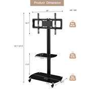 Height and angle adjustable multi-function tempered glass metal frame floor with lockable wheels mobile TV stand by La Spezia additional picture 7