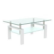 Clear glass top and white base coffee table by La Spezia additional picture 5