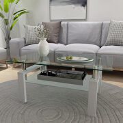 Clear glass top and white base coffee table by La Spezia additional picture 7
