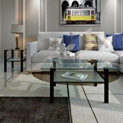 Transparent glass top and black base coffee table by La Spezia additional picture 10