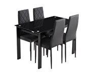 Black finish 5-piece dining table set: dining table and chair by La Spezia additional picture 9