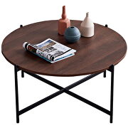 Modern round coffee table,black metal frame with walnut top by La Spezia additional picture 2