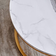 Golden metal frame with marble color top modern nesting coffee table by La Spezia additional picture 7