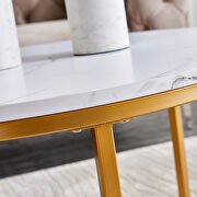 Golden metal frame with marble color top modern nesting coffee table by La Spezia additional picture 8