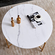 Modern round coffee table,golden metal frame with marble color top by La Spezia additional picture 7