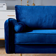 Blue velvet fabric sofa with pocket by La Spezia additional picture 6