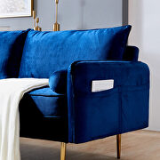 Blue velvet fabric sofa with pocket by La Spezia additional picture 7