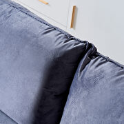 Gray velvet fabric sofa with pocket by La Spezia additional picture 6
