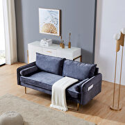 Gray velvet fabric sofa with pocket by La Spezia additional picture 7