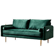 Green velvet fabric sofa with pocket additional photo 3 of 6