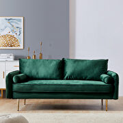 Green velvet fabric sofa with pocket additional photo 5 of 6