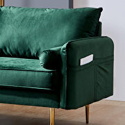 Green velvet fabric sofa with pocket by La Spezia additional picture 6