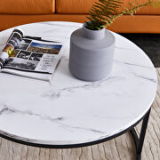 Black metal frame with marble color top modern nesting coffee table by La Spezia additional picture 4