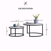 Black metal frame with marble color top modern nesting coffee table by La Spezia additional picture 5