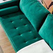 Mid-century modern emerald velvet fabric bench sectional couch sofa by La Spezia additional picture 6
