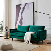 Mid-century modern emerald velvet fabric bench sectional couch sofa by La Spezia additional picture 8