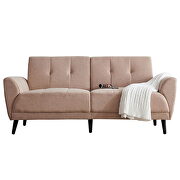 Modern beige polyester fabric sofa additional photo 3 of 7