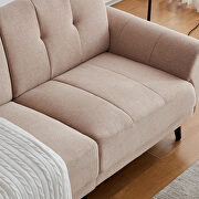 Modern beige polyester fabric sofa additional photo 4 of 7