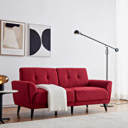 Modern red polyester fabric sofa additional photo 4 of 6