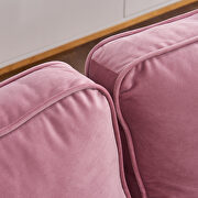 Modern pink velvet fabric sofa additional photo 2 of 11