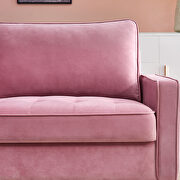Modern pink velvet fabric sofa additional photo 3 of 11
