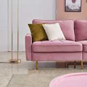 Modern pink velvet fabric sofa additional photo 4 of 11