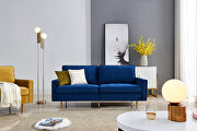 Modern blue velvet fabric sofa by La Spezia additional picture 11