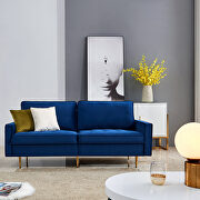 Modern blue velvet fabric sofa by La Spezia additional picture 7