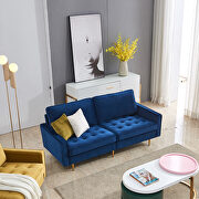 Modern blue velvet fabric sofa by La Spezia additional picture 9
