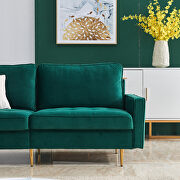 Modern emerald velvet fabric sofa additional photo 4 of 13