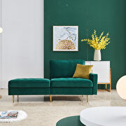 Modern emerald velvet fabric sofa additional photo 5 of 13
