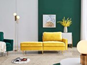 Modern yellow velvet fabric sofa by La Spezia additional picture 13