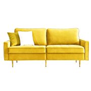 Modern yellow velvet fabric sofa by La Spezia additional picture 5
