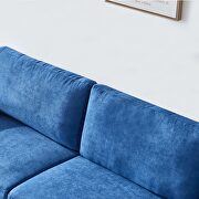 Modern blue fabric sofa l shape, 3 seater with ottoman additional photo 2 of 8
