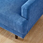 Modern blue fabric sofa l shape, 3 seater with ottoman by La Spezia additional picture 4