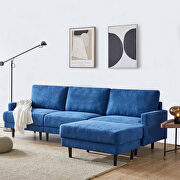 Modern blue fabric sofa l shape, 3 seater with ottoman by La Spezia additional picture 6
