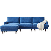 Modern blue fabric sofa l shape, 3 seater with ottoman by La Spezia additional picture 9