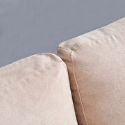 Square armrest beige fabric sofa additional photo 4 of 9