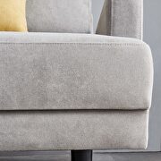 Square armrest gray fabric sofa additional photo 2 of 8