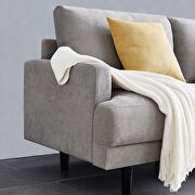 Square armrest gray fabric sofa additional photo 4 of 8