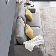 Square armrest gray fabric sofa by La Spezia additional picture 6