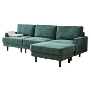 Modern emerald fabric sofa l shape, 3 seater with ottoman additional photo 5 of 10